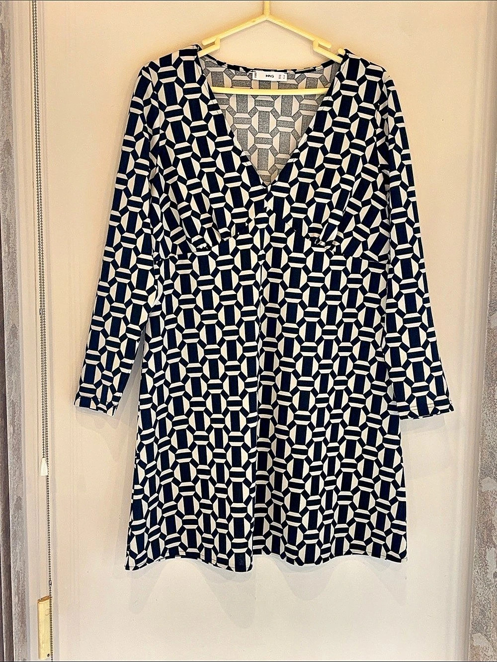 MNG Geometric Mini Dress in Black & White Size Medium Like New